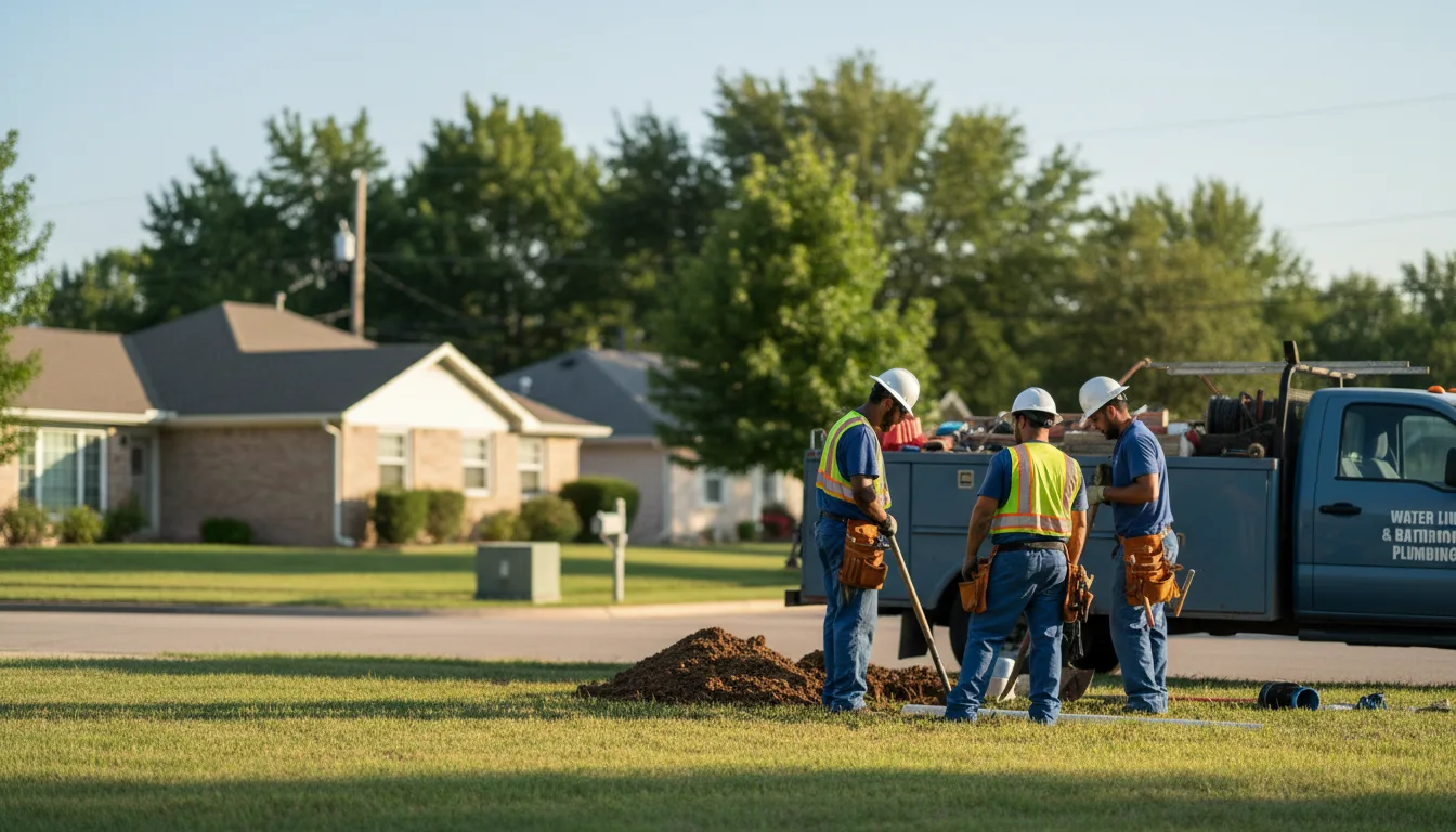 Residential water line and bathroom plumbing service in Burbank, SD